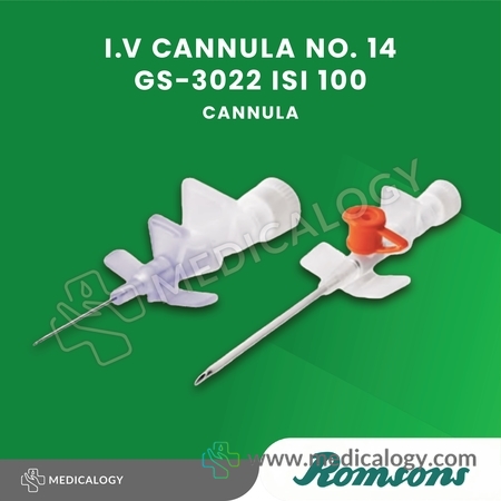 jual I.V Cannula No. 14 GS-3022 per box isi 100 Romsons 