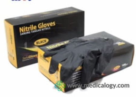 harga Safeglove Nitrile Examination Gloves Black size L