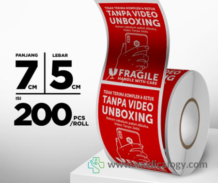 harga Stiker Fragile & Unboxing Per Roll isi 500 pcs