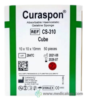 jual Curaspon Dental Cube Steril Gelatine Sponge 10x10x10mm Per Box isi 50 pcs Cat CS-310
