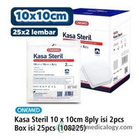 jual Kasa Steril 10 x 10 cm OneMed 8 ply Isi 2 Lembar Box isi 25 Pouch