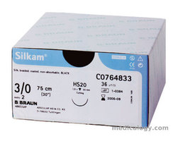 Silkam Silk Black 3/0 (13x60 cm) B Braun