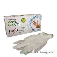 jual Trasti Sarung Tangan Vinyl Food Grade Powder Free Gloves Bening Per Box isi 100 size L